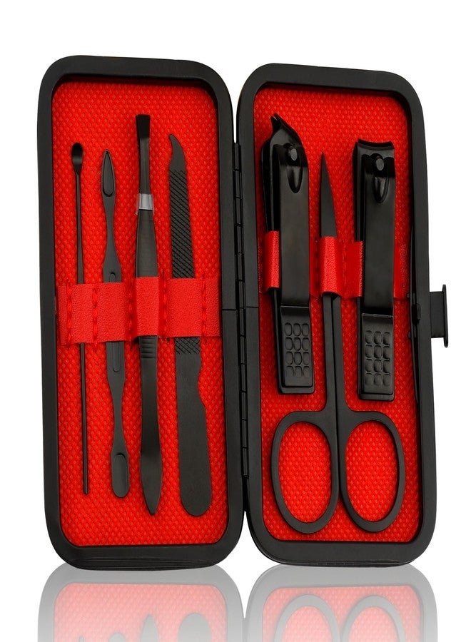 QIHOMPIB Manicure Kit for Men Women Nail Clippers Pedicure Tools Kit Travel Nail File Toe Set Finger Grooming Kits Christmas Birthday Gifts Ideas Stocking Stuffers Kids Adults Teens Boys Girls Friends(Black) - Image 1
